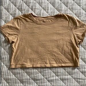 Urban Outfitters tan boxy crop top